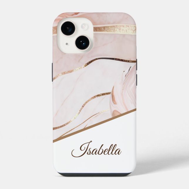 Personalized Marble Gold iPhone Case (Back)