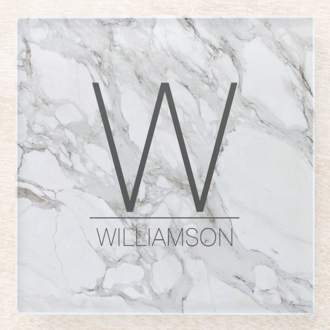 Personalized Marble Housewarming Gift Coaster (Front)