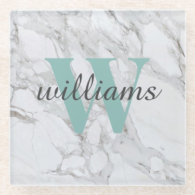 Personalized Marble Housewarming Gift Coasters (Front)
