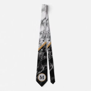 Personalized Marble Neck Tie with Your Letter