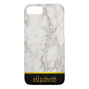 personalized Marble Pattern and Faux Gold Foil iPhone 8/7 Case