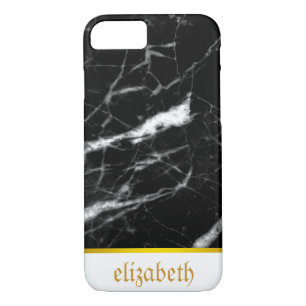 personalized Marble Pattern and Faux Gold Foil Case-Mate iPhone Case