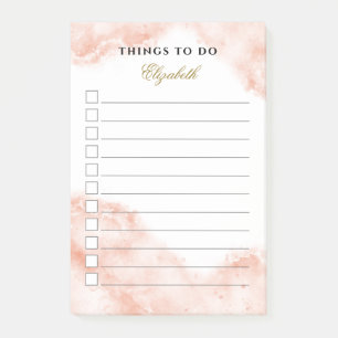 Personalized Marble Peachy Terracotta To Do List Post-it Notes
