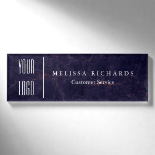 Personalized Marble Small Name Badge