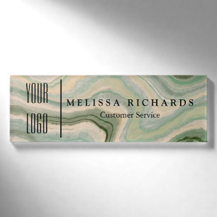 Personalized Marble Small Name Badge