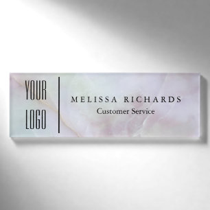 Personalized Marble Small Name Badge