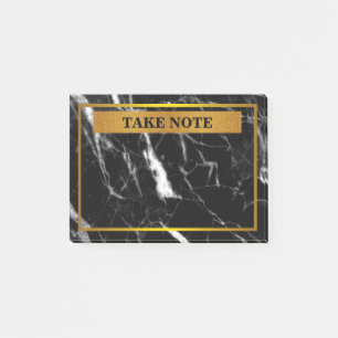 Personalized Marble Take Note with gold border