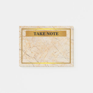 Personalized Marble Take Note with gold border