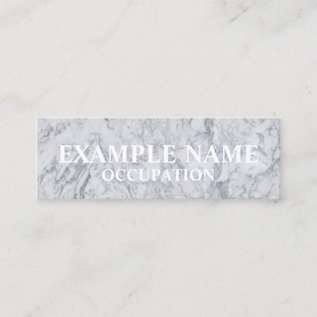 Personalized Marble-Textured Social Media Mini Business Card (Front)