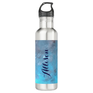 Personalized Marble Turquoise Blue Trendy 710 Ml Water Bottle