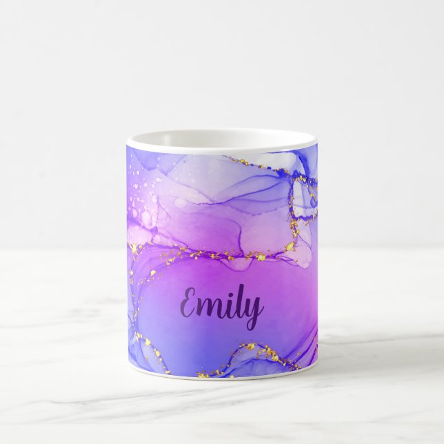 Personalized marble watercolor mixed pattern coffee mug (Center)
