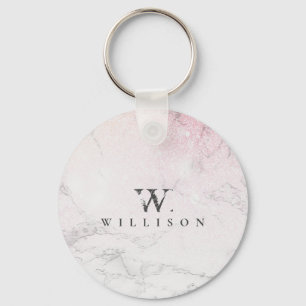 Personalized Marble with glitter details Keychain