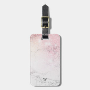 Personalized Marble with glitter details Luggage Tag