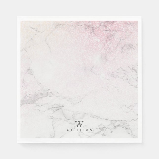 Personalized Marble with glitter details Napkin (Front)