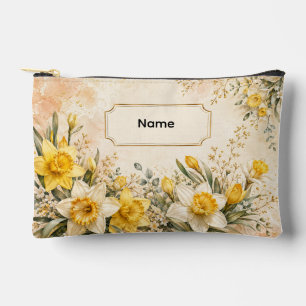 Personalized March Birth Flower Daffodil Accessory Pouch