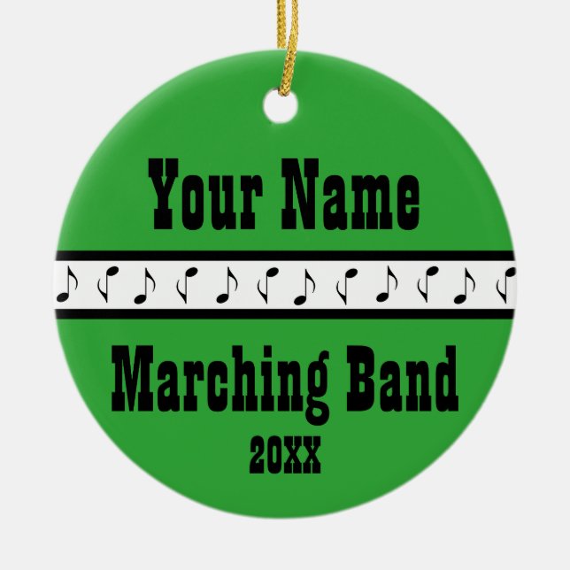 Personalized Marching Band Music Ornament Keepsake (Front)
