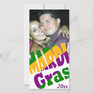 Personalized Mardi Gras 20xx Party Photo Card