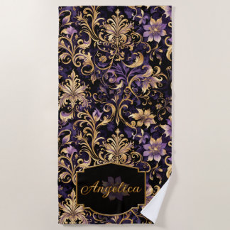 Personalized Mardi Gras Beach Towel