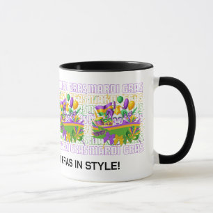 Personalized MARDI GRAS Masquerade Banner Mug