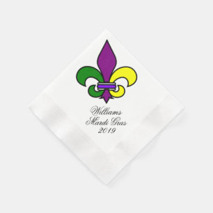 Personalized Mardi Gras Napkin