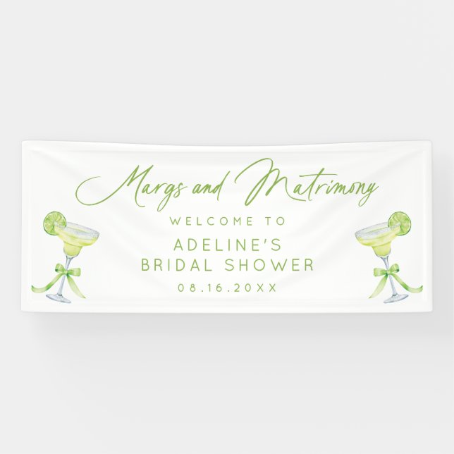 Personalized Margs And Matrimony Bridal Shower Banner (Horizontal)