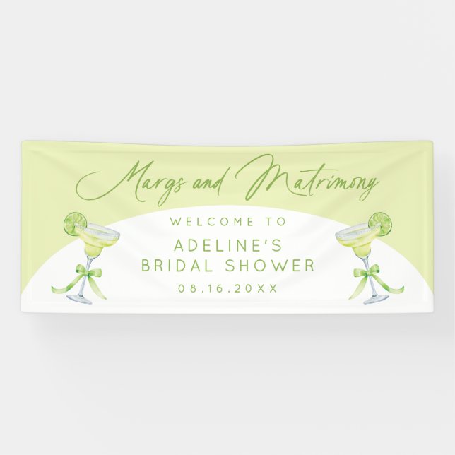 Personalized Margs And Matrimony Bridal Shower Banner (Horizontal)