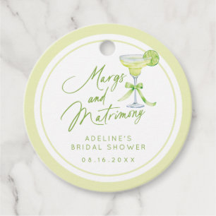Personalized Margs And Matrimony Bridal Shower Favour Tags