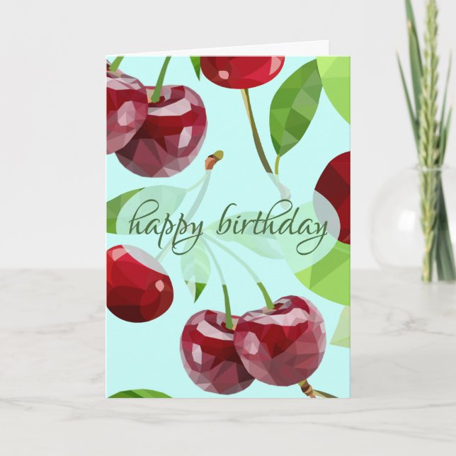 Personalized Marian Cherry Birthday Card (Front)
