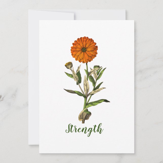 Personalized Marigold Strength Inspirational Card (Front)