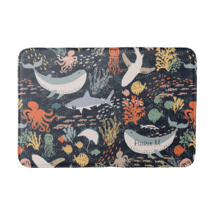 Personalized   Marine Life Bath Mat