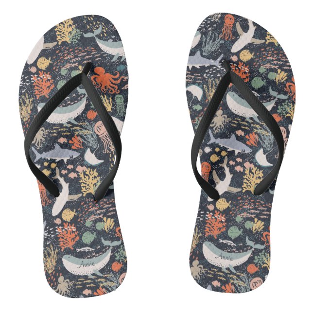 Personalized | Marine Life Flip Flops (Footbed)