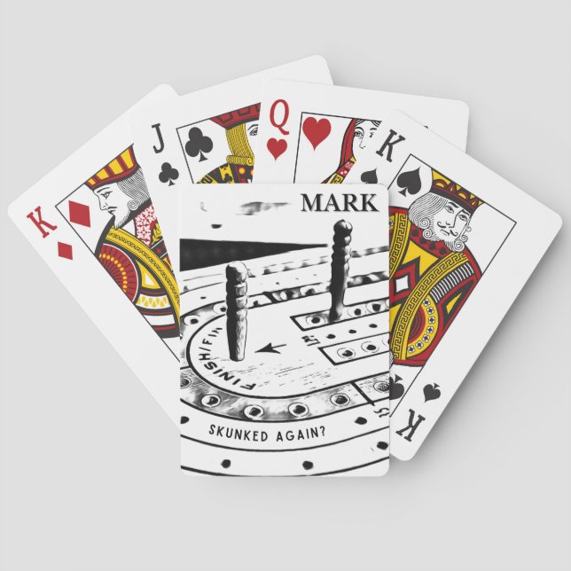 Personalized Mark Name | Cribbage Playing Cards (Back)