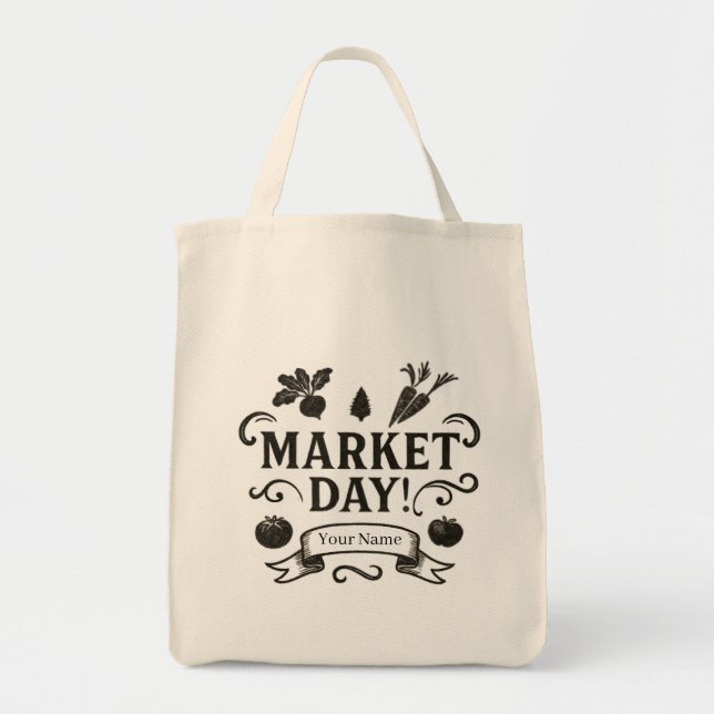 Personalized Market Day! Tote Bag (Front)