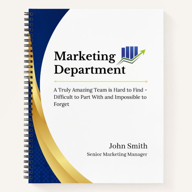 Personalized Marketing Department Promotion Quote Notebook (Front)