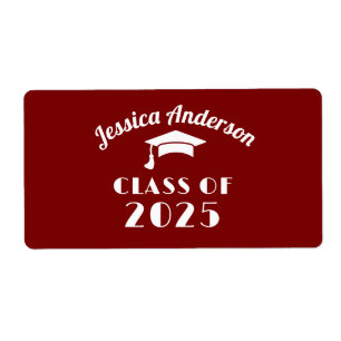 Personalized Maroon and White Graduation 