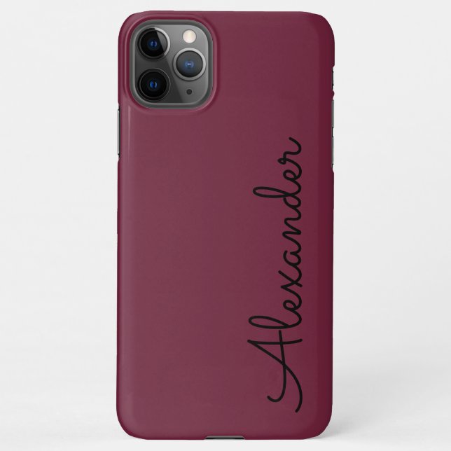 Personalized Maroon Berry Handwritten BUDGET iPhone Case (Back)