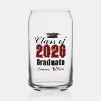 Personalized Maroon Black Class of 2026 Graduation