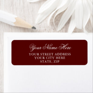 Personalized Maroon Return Address Labels