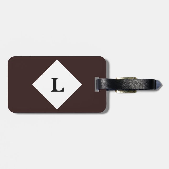 Personalized Maroon Wine Solid Color Luggage Tag (Back Horizontal)