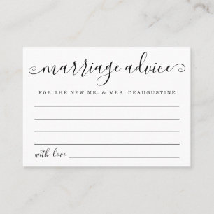 Personalized Marriage Advice Cards - Simple