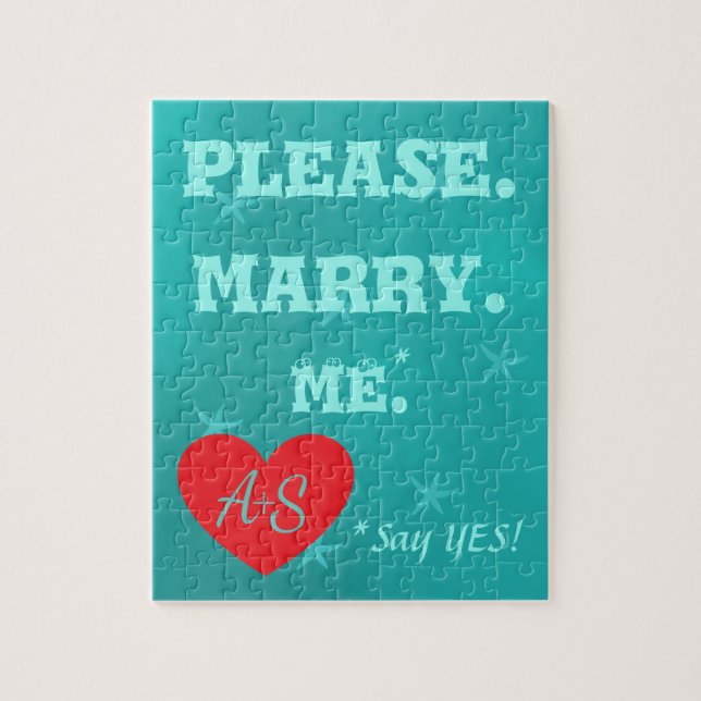Personalized marriage proposal please marry me jigsaw puzzle (Vertical)