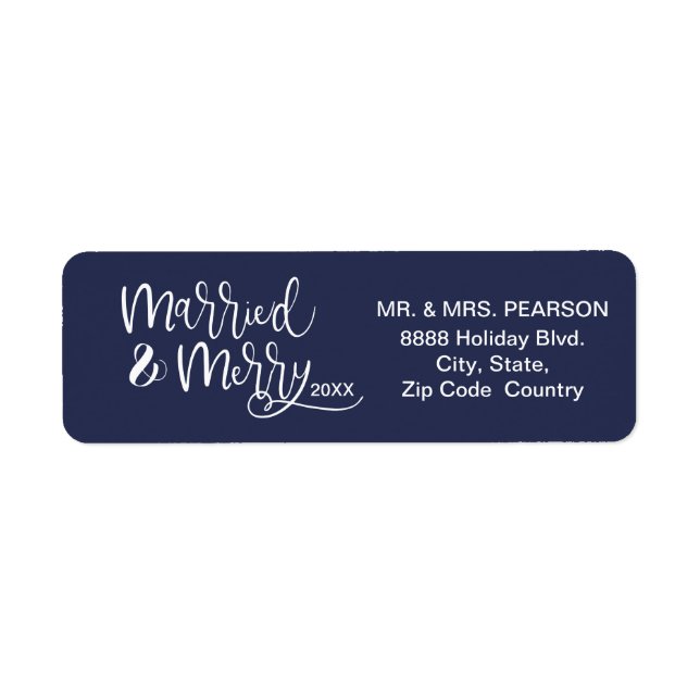 Personalized, Married and Merry, First Christmas (Front)