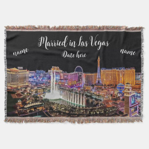 Personalized Married in Las Vegas Throw Blanket