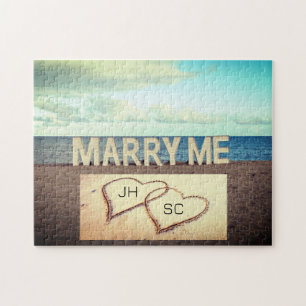 Personalized MARRY ME Marriage Proposal Jigsaw Puzzle
