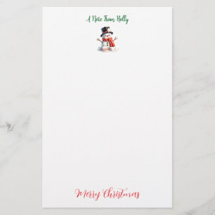 Personalized Marshmallow Snowman Stationery