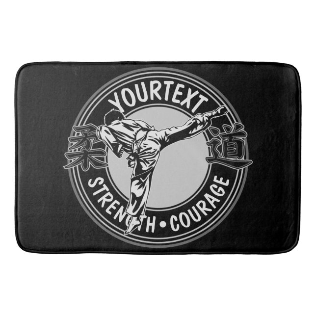 Personalized Martial Arts JUDO Japan Combat Sport  Bath Mat (Front)