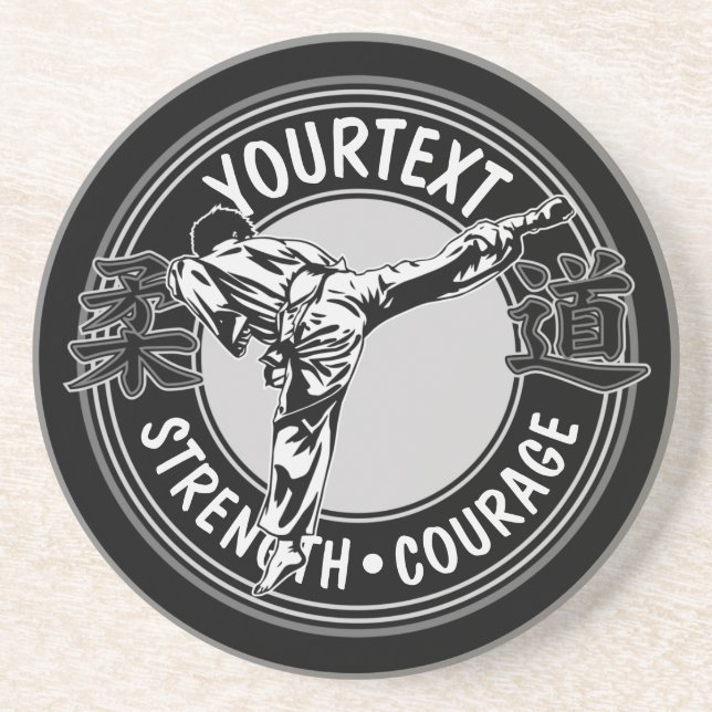 Personalized Martial Arts JUDO Japan Combat Sport  Coaster (Front)