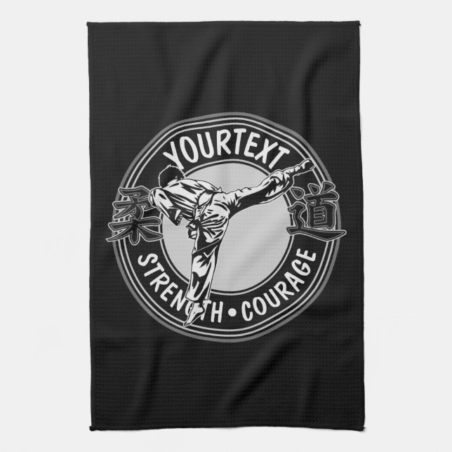 Personalized Martial Arts JUDO Japan Combat Sport Kitchen Towel (Vertical)