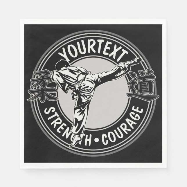 Personalized Martial Arts JUDO Japan Combat Sport Napkin (Front)