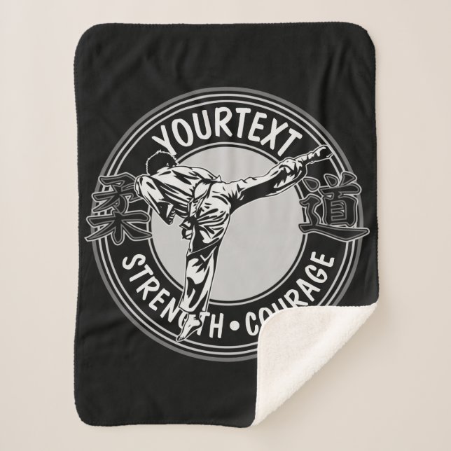Personalized Martial Arts JUDO Japan Combat Sport  Sherpa Blanket (Front)